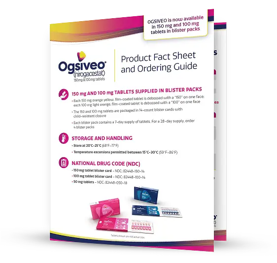 OGSIVEO® (nirogacestat) product fact sheet and ordering guide pdf