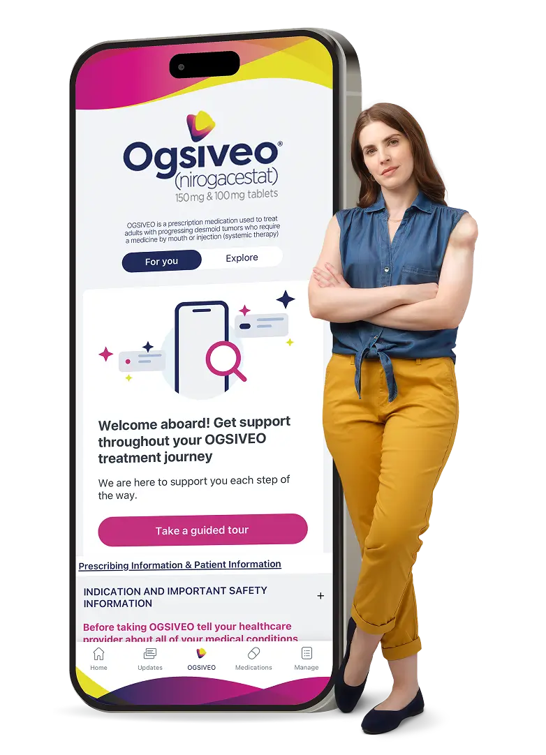 Graphic of the OGSIVEO® (nirogacestat) Digital Companion